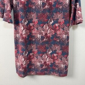 Garnet Hill | Dresses | Garnet Hill Silk Floral Bell Sleeve Shift Dress ...